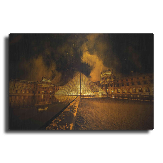 Luxe Metal Art 'Lourve Pyramid' by Sebastien Lory, Metal Wall Art