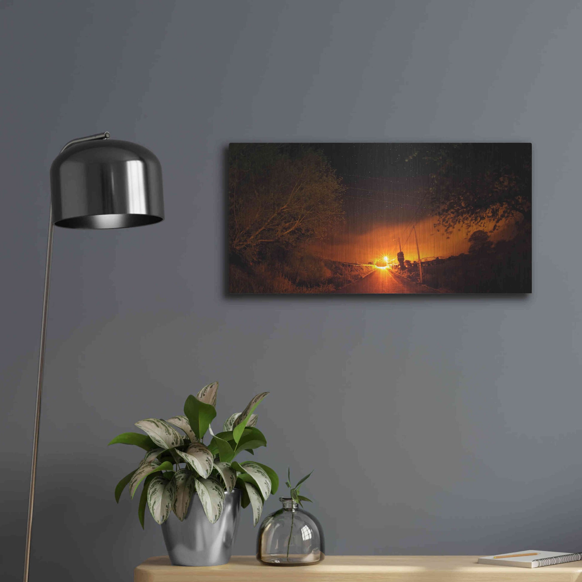 Luxe Metal Art 'Way To The Stars' by Sebastien Lory, Metal Wall Art,24x12