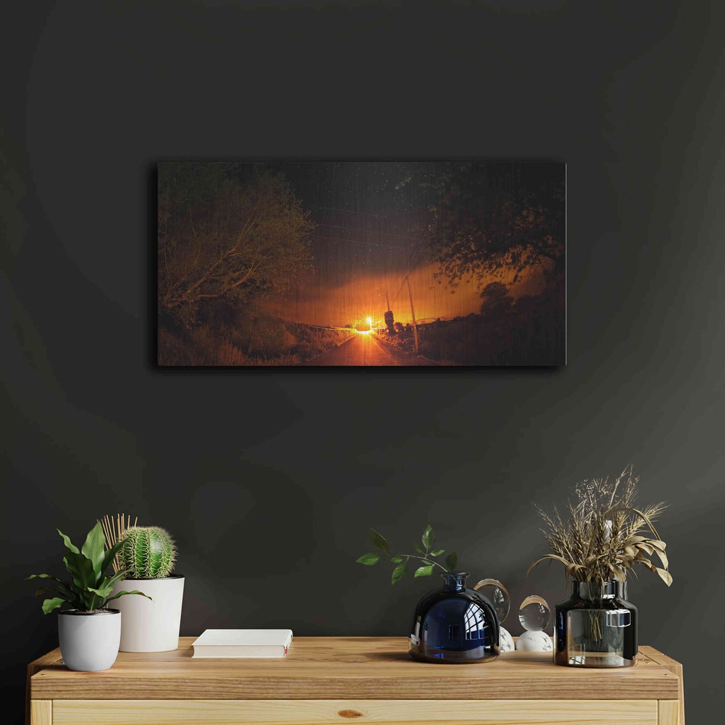 Luxe Metal Art 'Way To The Stars' by Sebastien Lory, Metal Wall Art,24x12