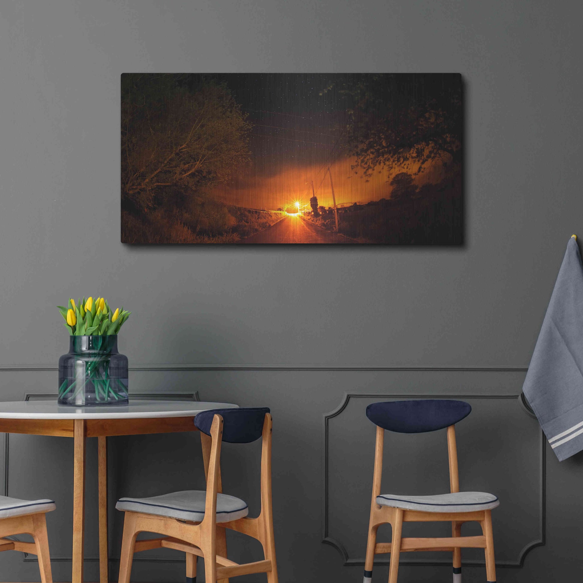 Luxe Metal Art 'Way To The Stars' by Sebastien Lory, Metal Wall Art,48x24