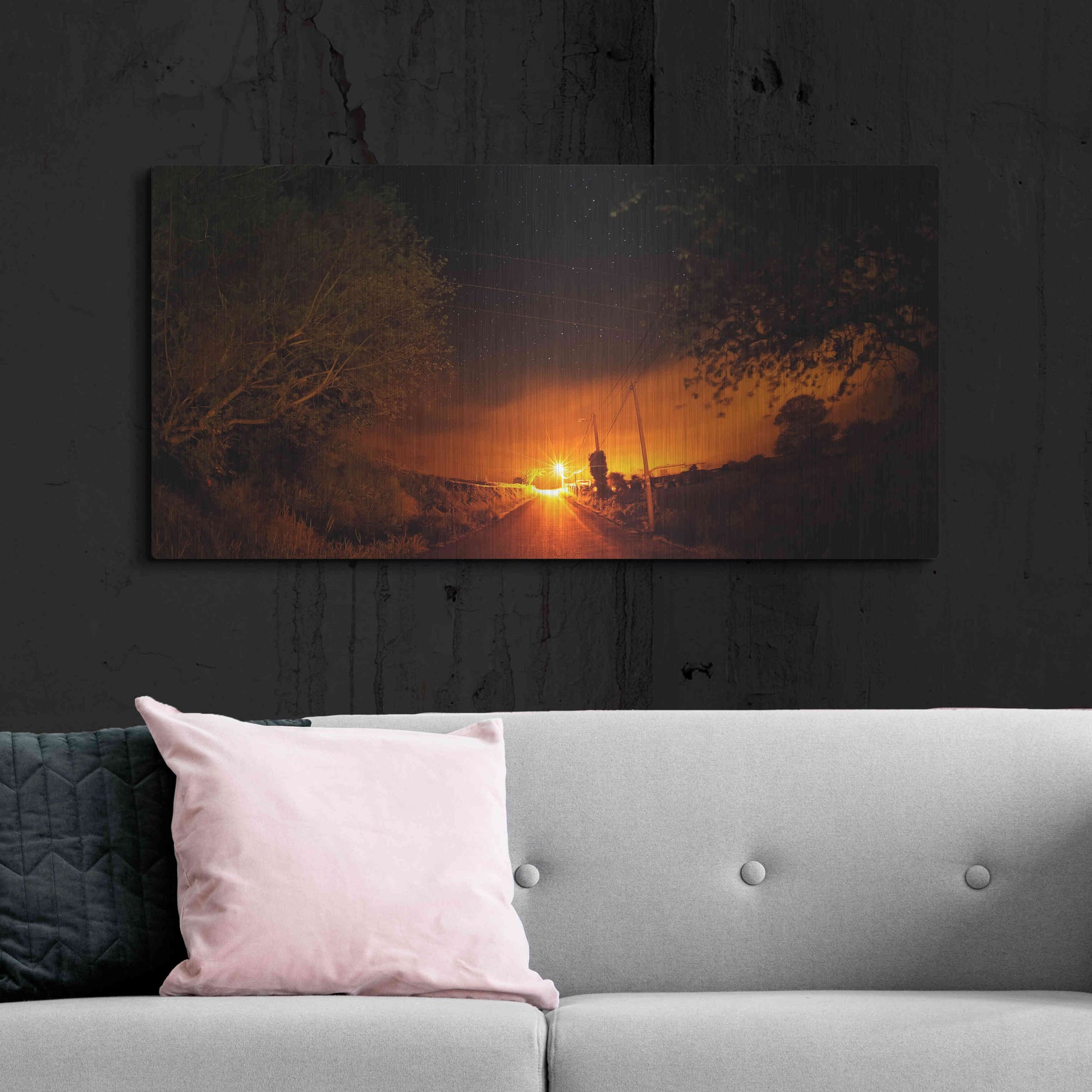 Luxe Metal Art 'Way To The Stars' by Sebastien Lory, Metal Wall Art,48x24