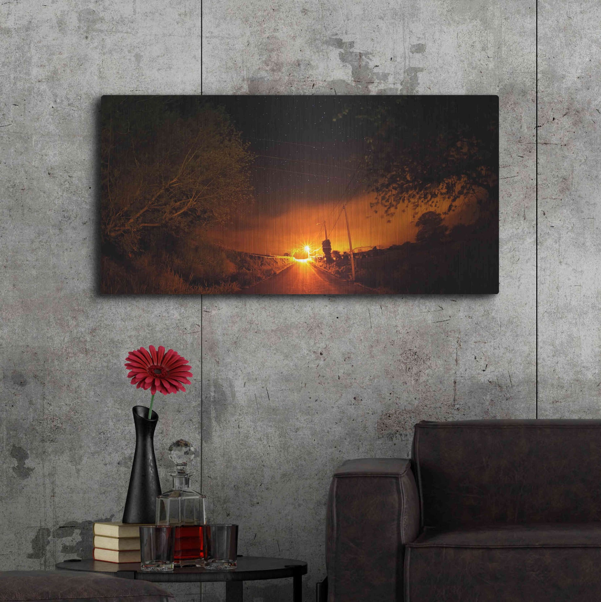 Luxe Metal Art 'Way To The Stars' by Sebastien Lory, Metal Wall Art,48x24