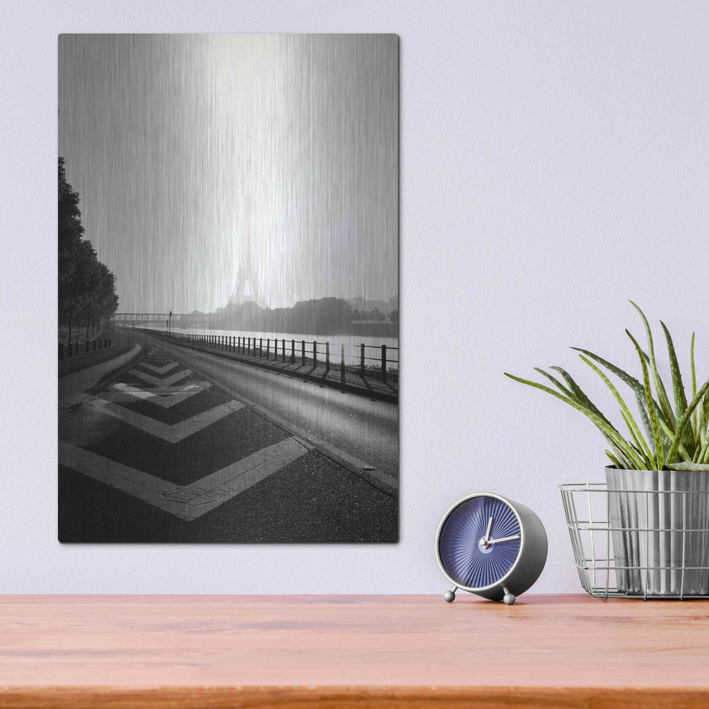 Luxe Metal Art 'Eiffel Tower II' by Sebastien Lory, Metal Wall Art,12x16