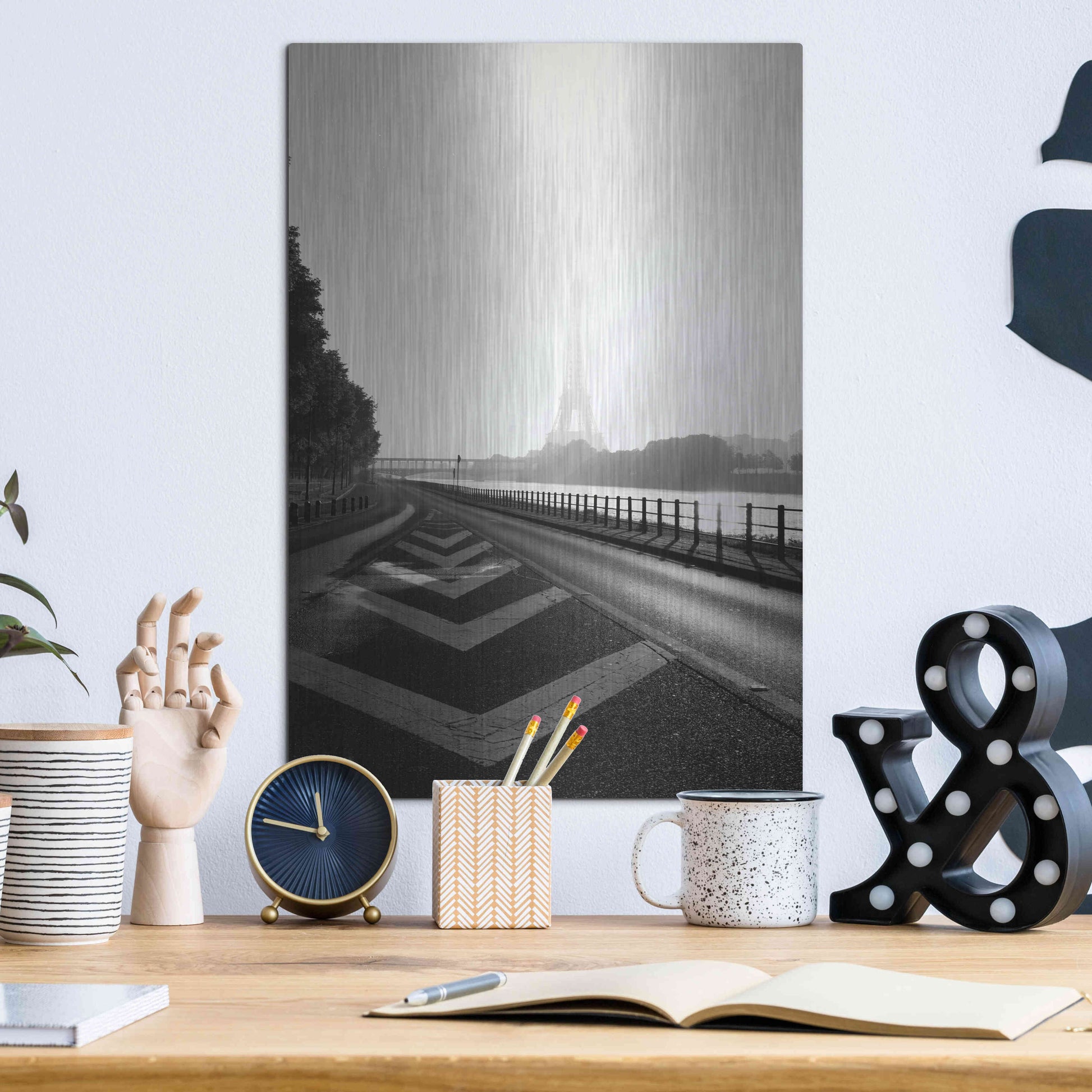 Luxe Metal Art 'Eiffel Tower II' by Sebastien Lory, Metal Wall Art,12x16