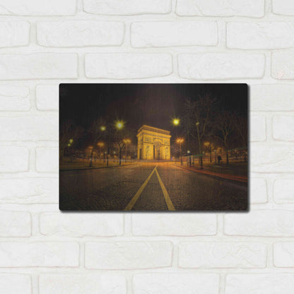 Luxe Metal Art 'Arc Night' by Sebastien Lory, Metal Wall Art,16x12