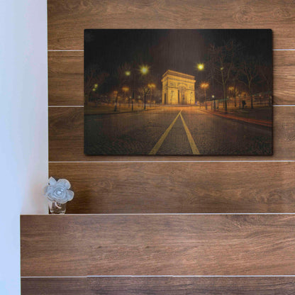 Luxe Metal Art 'Arc Night' by Sebastien Lory, Metal Wall Art,16x12