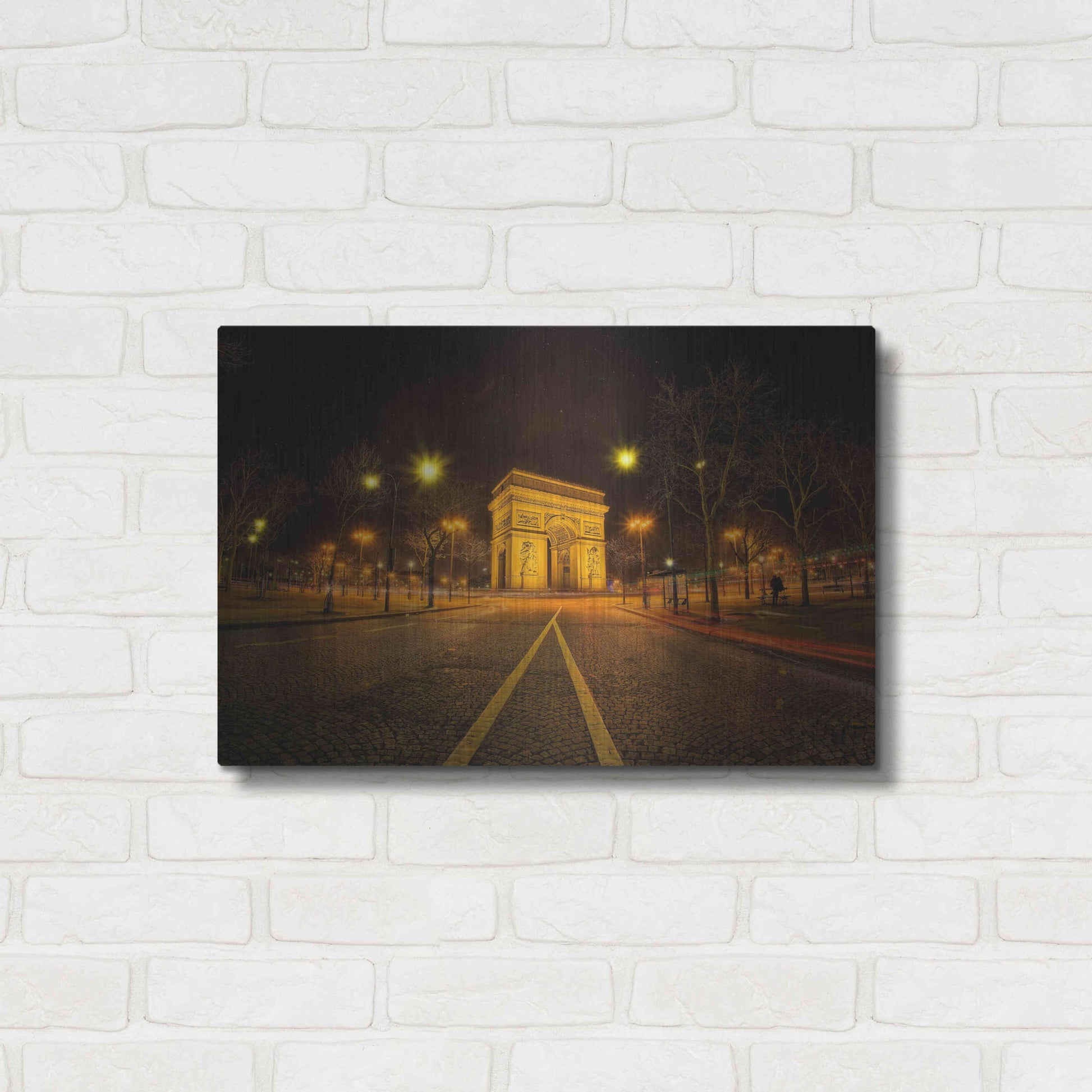 Luxe Metal Art 'Arc Night' by Sebastien Lory, Metal Wall Art,24x16