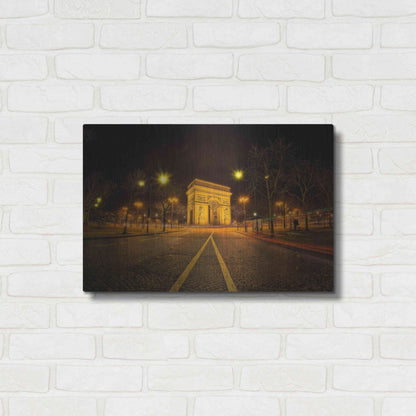 Luxe Metal Art 'Arc Night' by Sebastien Lory, Metal Wall Art,24x16