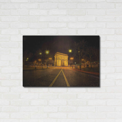 Luxe Metal Art 'Arc Night' by Sebastien Lory, Metal Wall Art,36x24