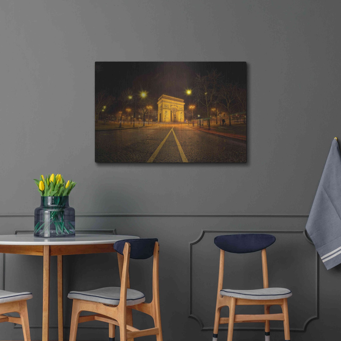 Luxe Metal Art 'Arc Night' by Sebastien Lory, Metal Wall Art,36x24