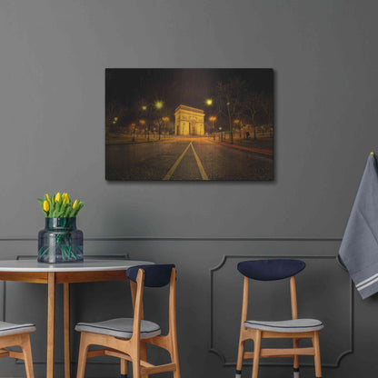 Luxe Metal Art 'Arc Night' by Sebastien Lory, Metal Wall Art,36x24