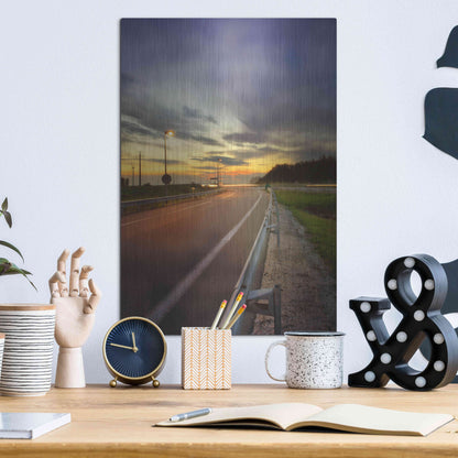 Luxe Metal Art 'Motorway' by Sebastien Lory, Metal Wall Art,12x16