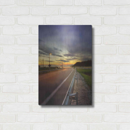 Luxe Metal Art 'Motorway' by Sebastien Lory, Metal Wall Art,16x24