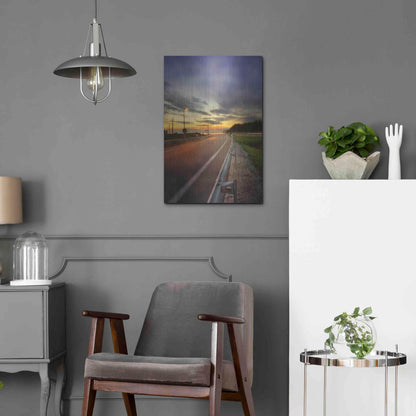 Luxe Metal Art 'Motorway' by Sebastien Lory, Metal Wall Art,16x24