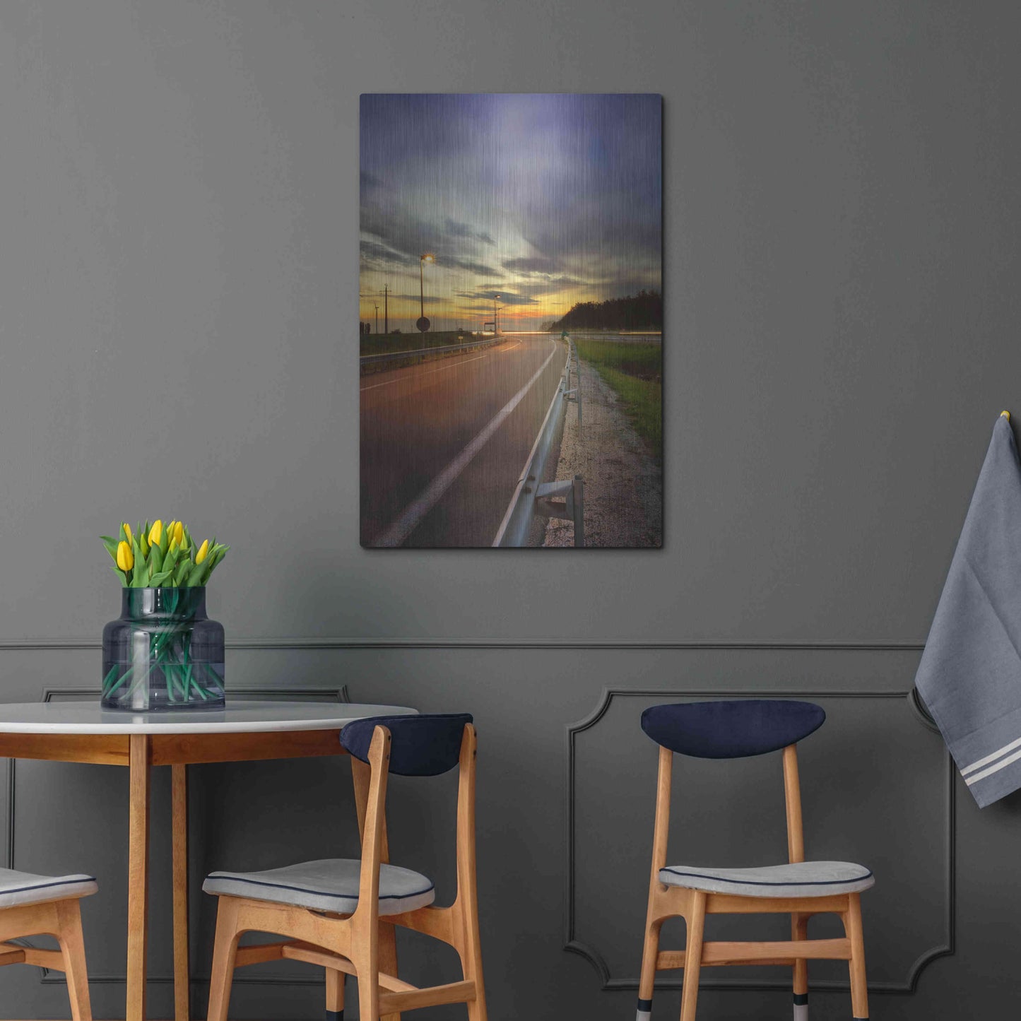 Luxe Metal Art 'Motorway' by Sebastien Lory, Metal Wall Art,24x36