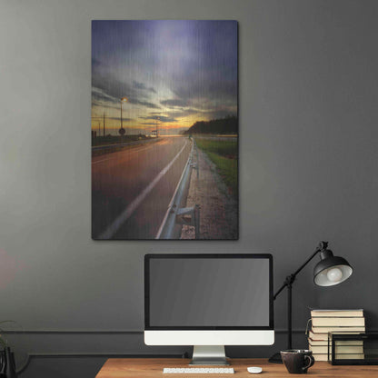Luxe Metal Art 'Motorway' by Sebastien Lory, Metal Wall Art,24x36