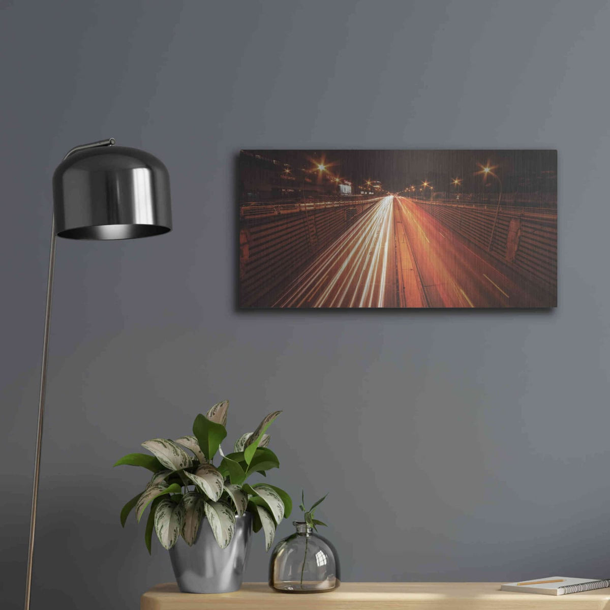 'Fast' by Sebastien Lory – Metal Wall Art, 24x12 room view