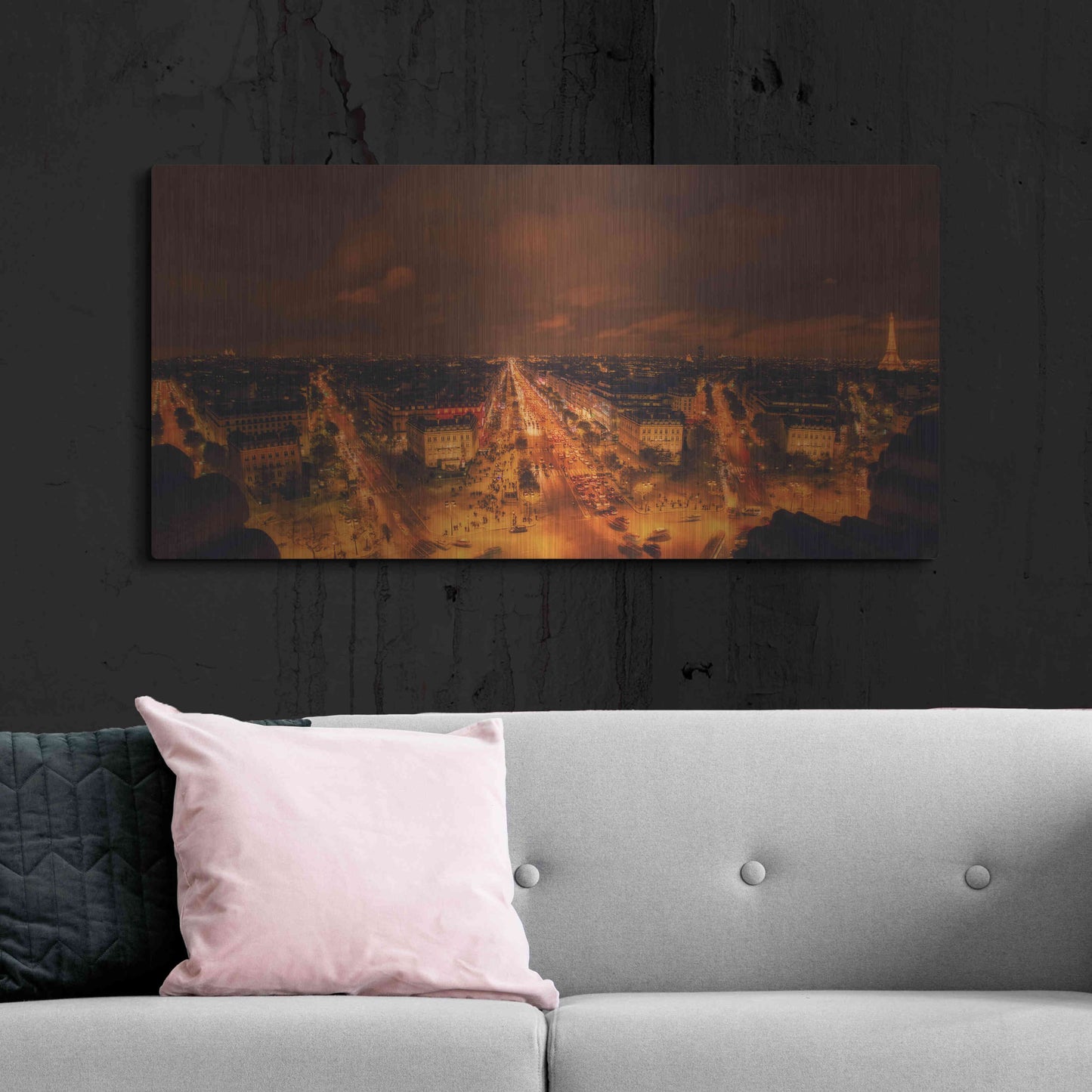 Luxe Metal Art 'From Arc De Triomphe' by Sebastien Lory, Metal Wall Art,48x24