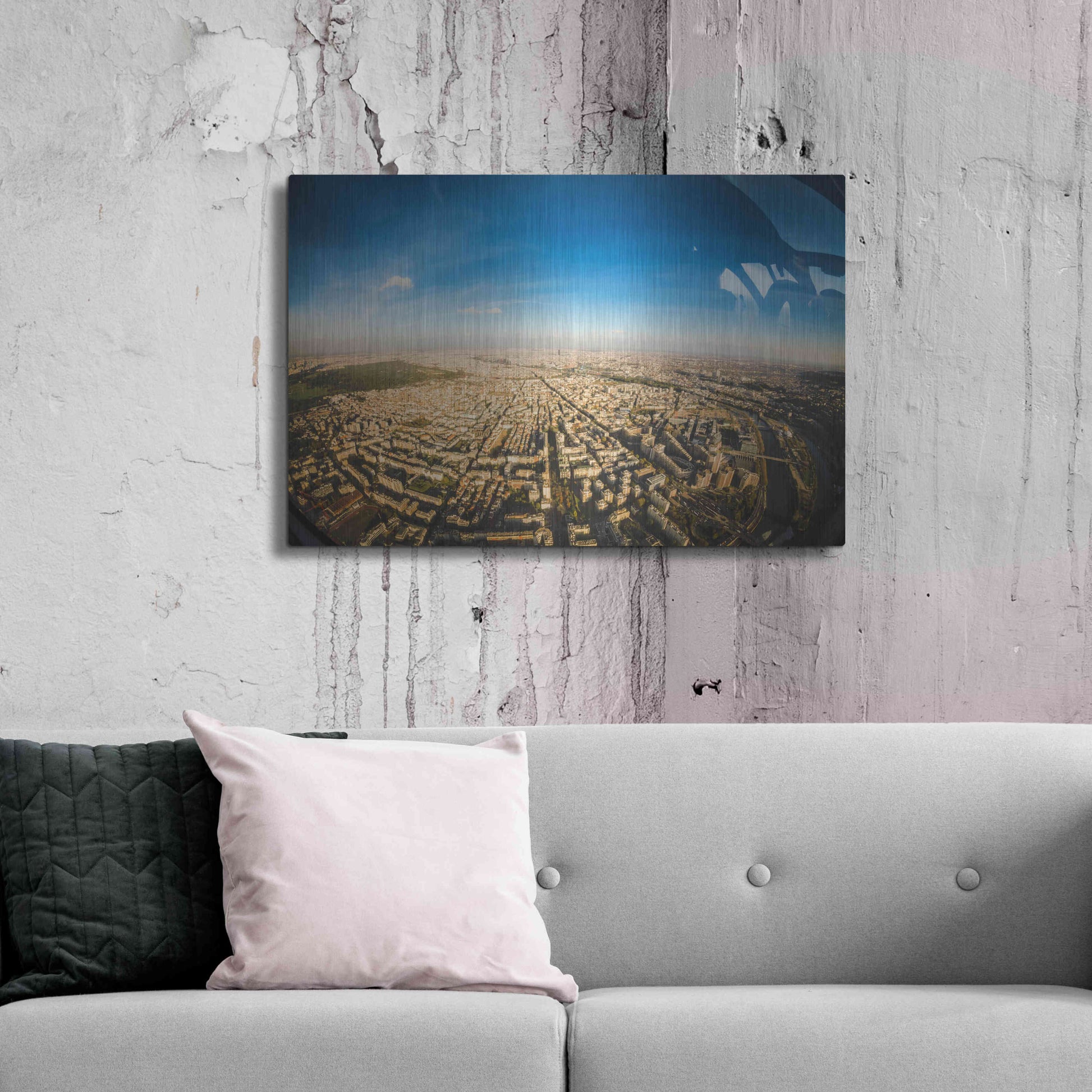 Luxe Metal Art 'Urban Sky' by Sebastien Lory, Metal Wall Art,36x24