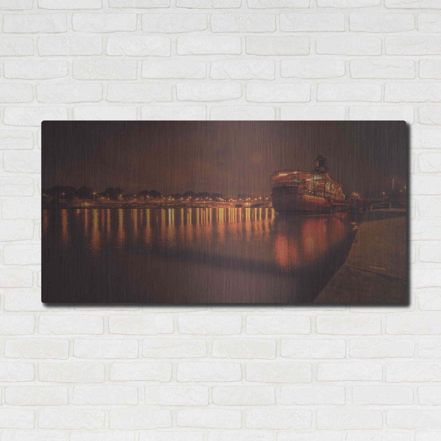 Luxe Metal Art 'Paris Lost Boat' by Sebastien Lory, Metal Wall Art,48x24