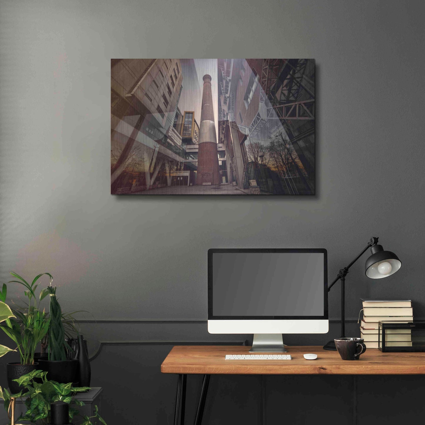 Luxe Metal Art 'Université Architecture' by Sebastien Lory, Metal Wall Art,36x24