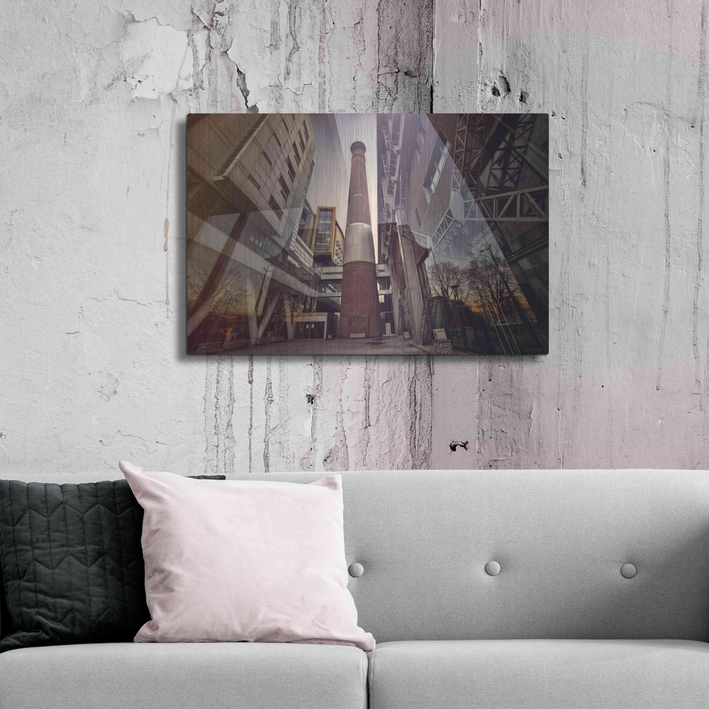 Luxe Metal Art 'Université Architecture' by Sebastien Lory, Metal Wall Art,36x24