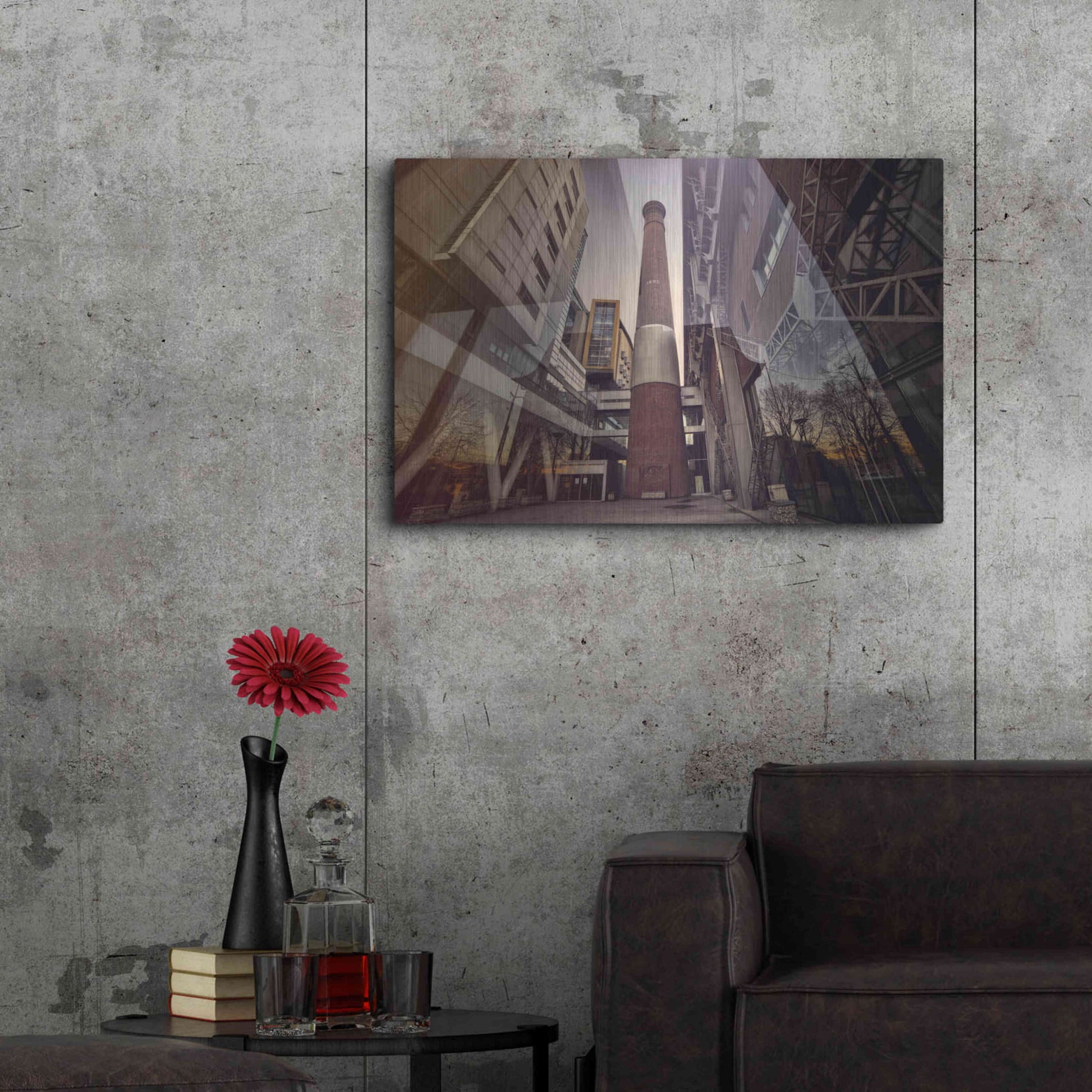 Luxe Metal Art 'Université Architecture' by Sebastien Lory, Metal Wall Art,36x24