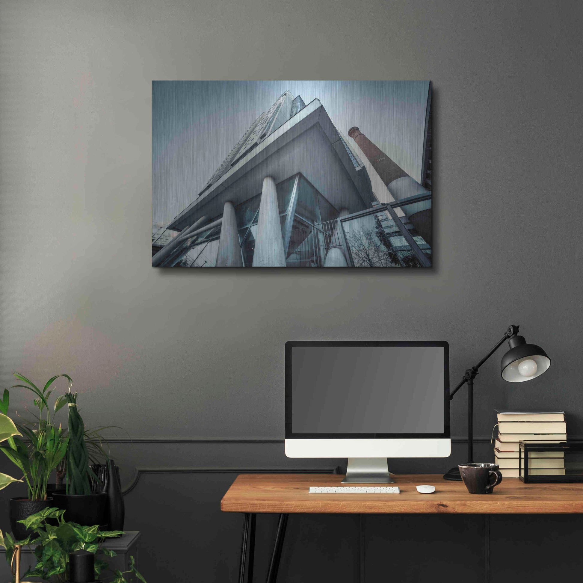 Luxe Metal Art 'Université Architecture3' by Sebastien Lory, Metal Wall Art,36x24