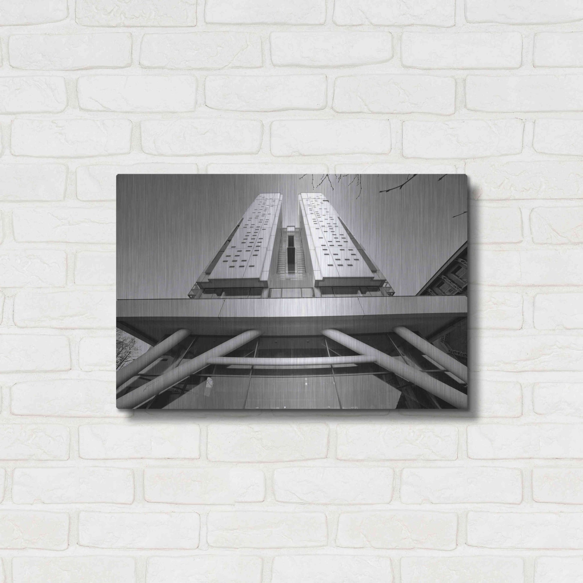 Luxe Metal Art 'Université Architecture 4' by Sebastien Lory, Metal Wall Art,24x16