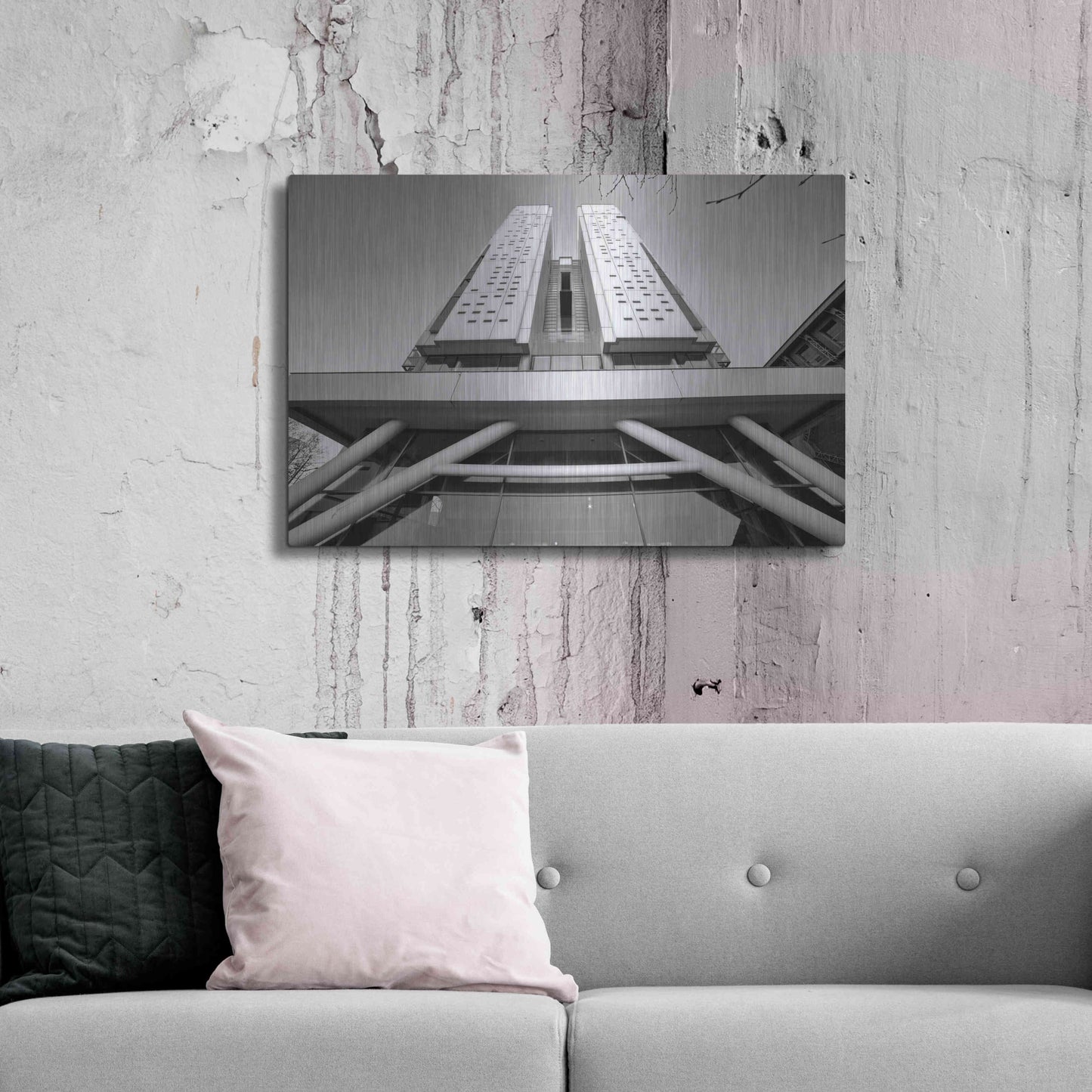 Luxe Metal Art 'Université Architecture 4' by Sebastien Lory, Metal Wall Art,36x24