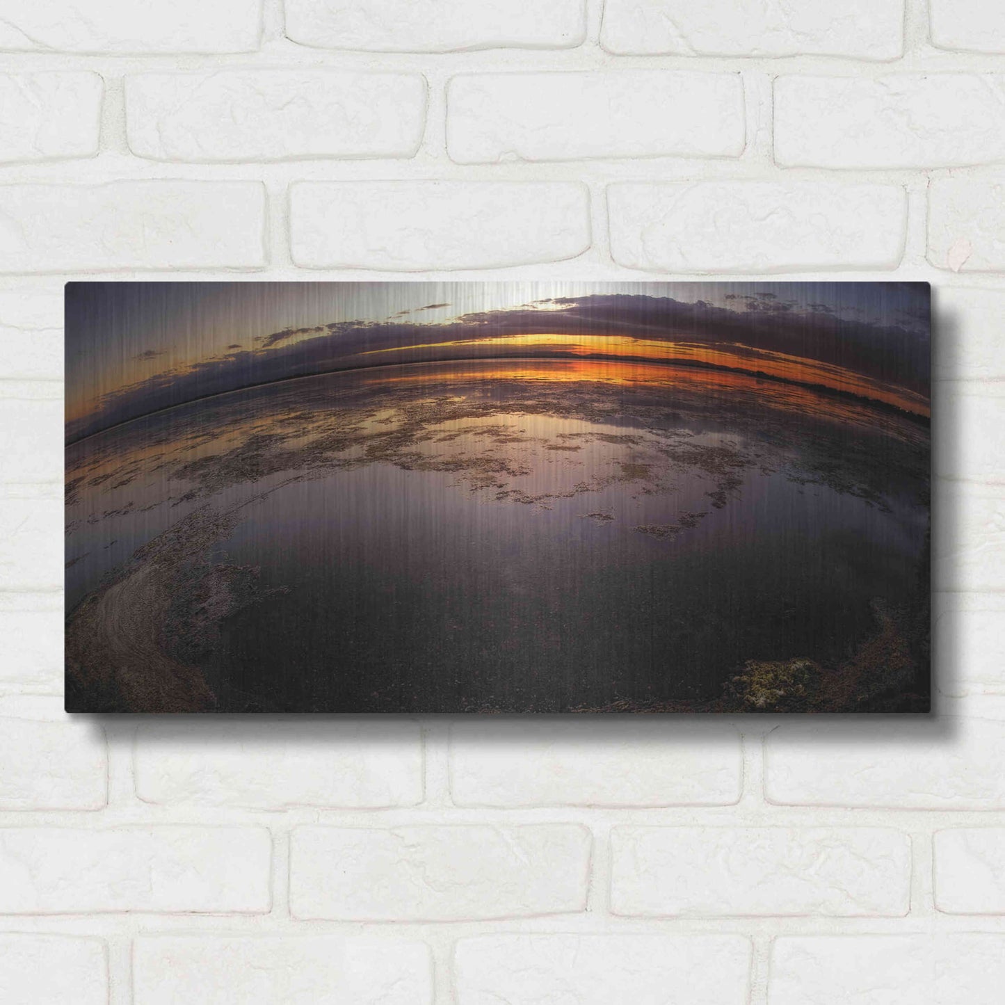Luxe Metal Art 'Etang St Cyp Color' by Sebastien Lory, Metal Wall Art,24x12