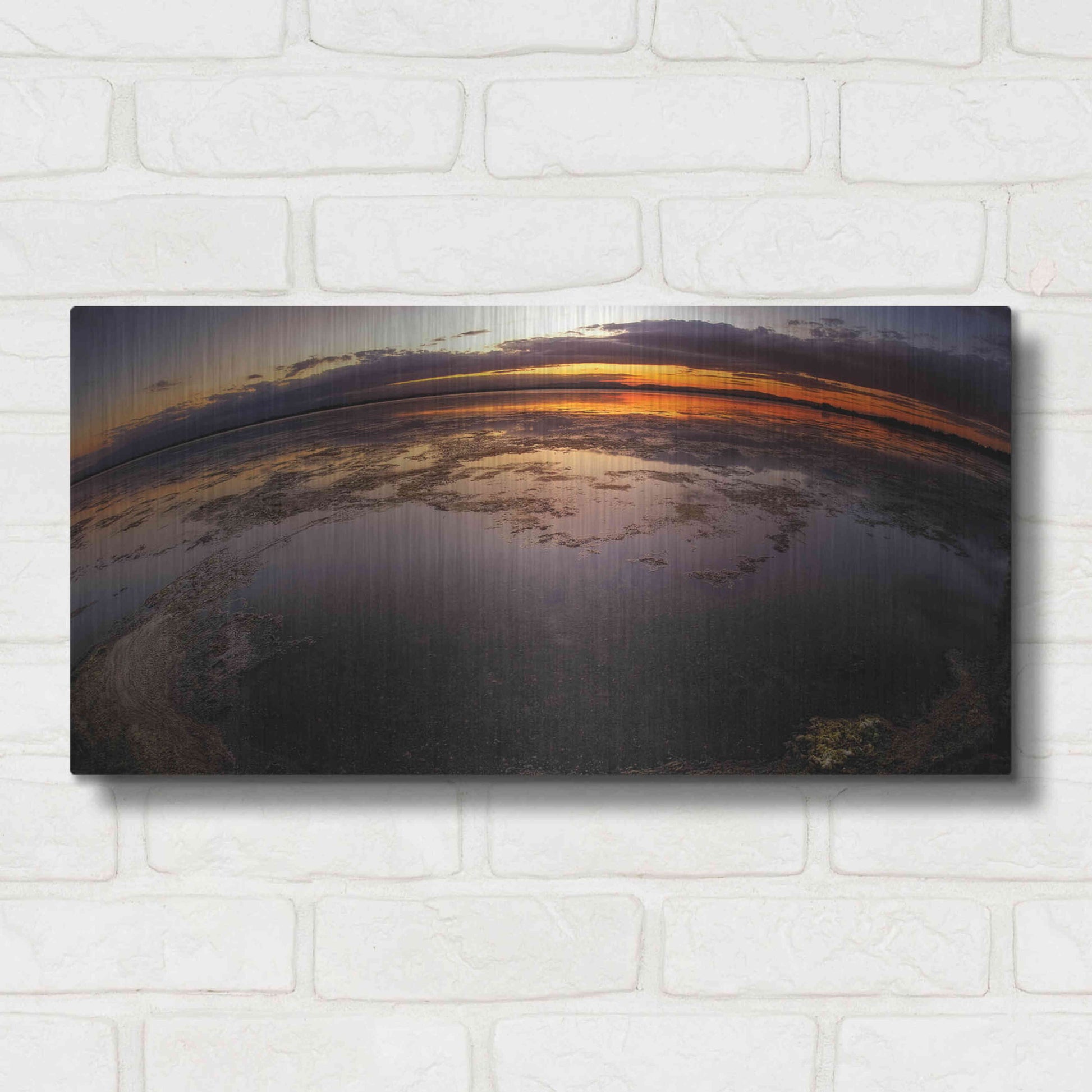 Luxe Metal Art 'Etang St Cyp Color' by Sebastien Lory, Metal Wall Art,24x12