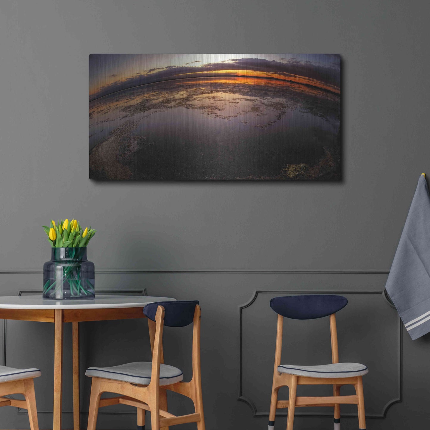 Luxe Metal Art 'Etang St Cyp Color' by Sebastien Lory, Metal Wall Art,48x24