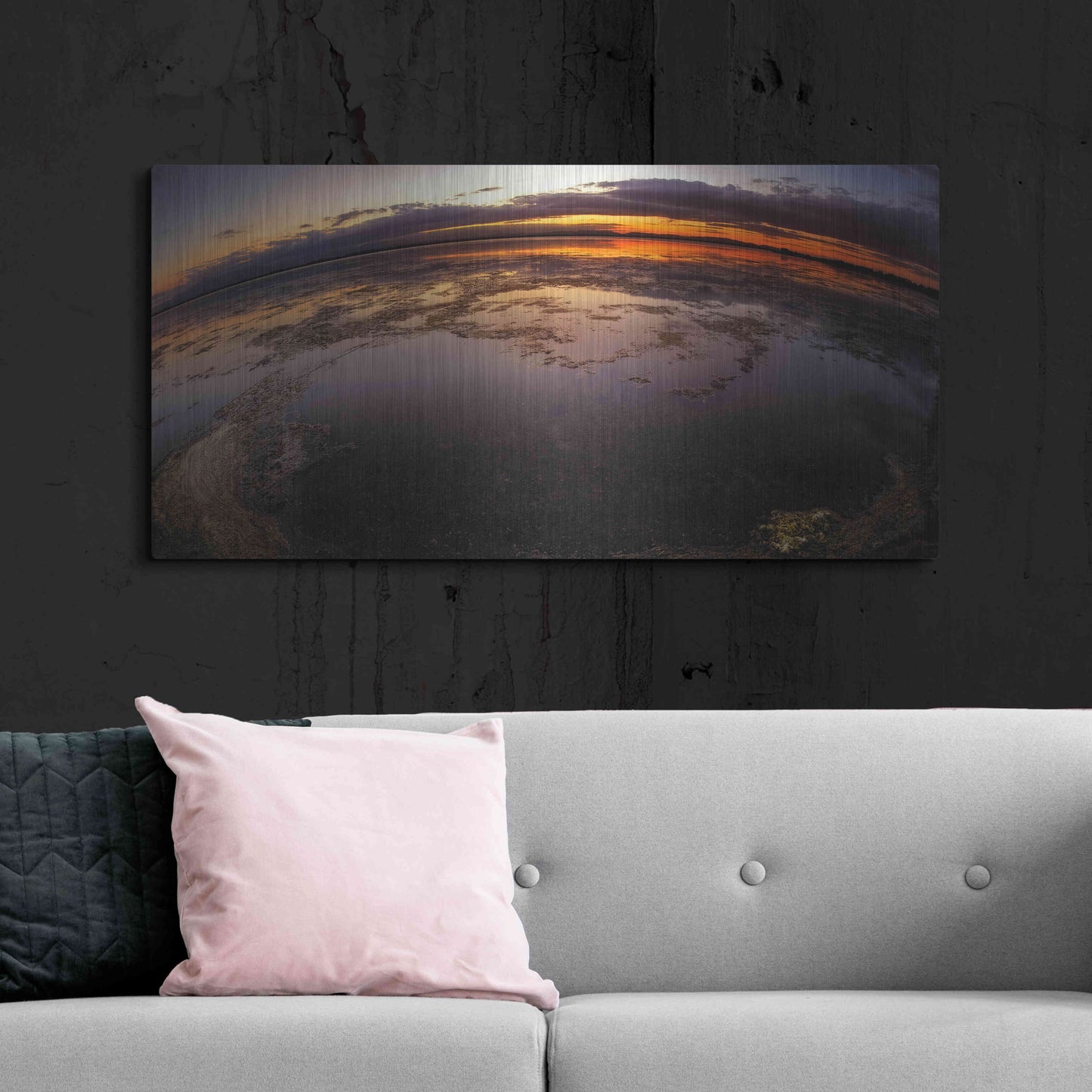 Luxe Metal Art 'Etang St Cyp Color' by Sebastien Lory, Metal Wall Art,48x24