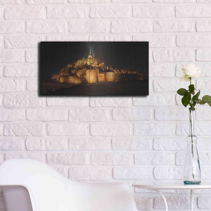 Luxe Metal Art 'Mont St Michel' by Sebastien Lory, Metal Wall Art,24x12