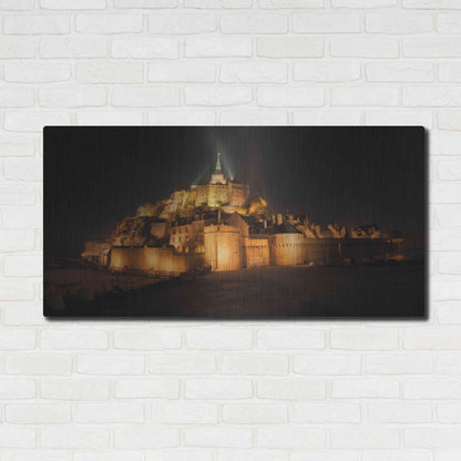 Luxe Metal Art 'Mont St Michel' by Sebastien Lory, Metal Wall Art,48x24