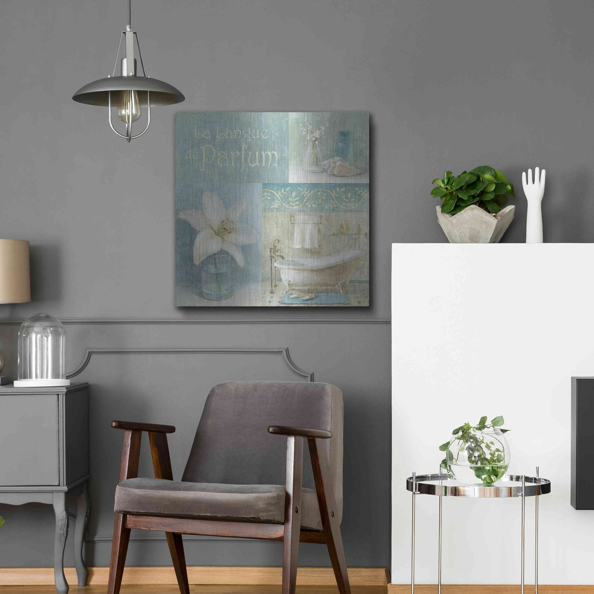 Luxe Metal Art 'Parfum I' by Danhui Nai, Metal Wall Art,24x24