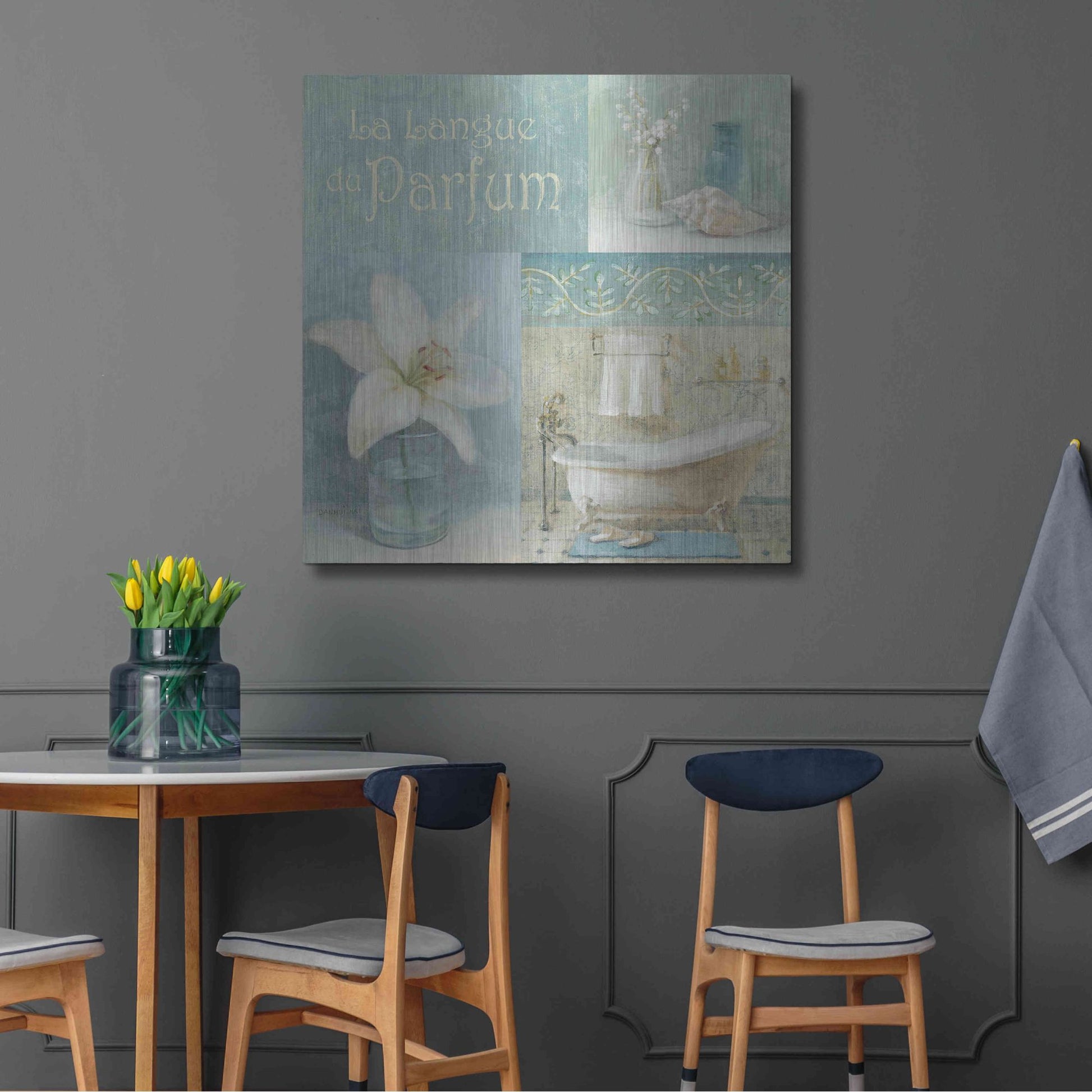 Luxe Metal Art 'Parfum I' by Danhui Nai, Metal Wall Art,36x36