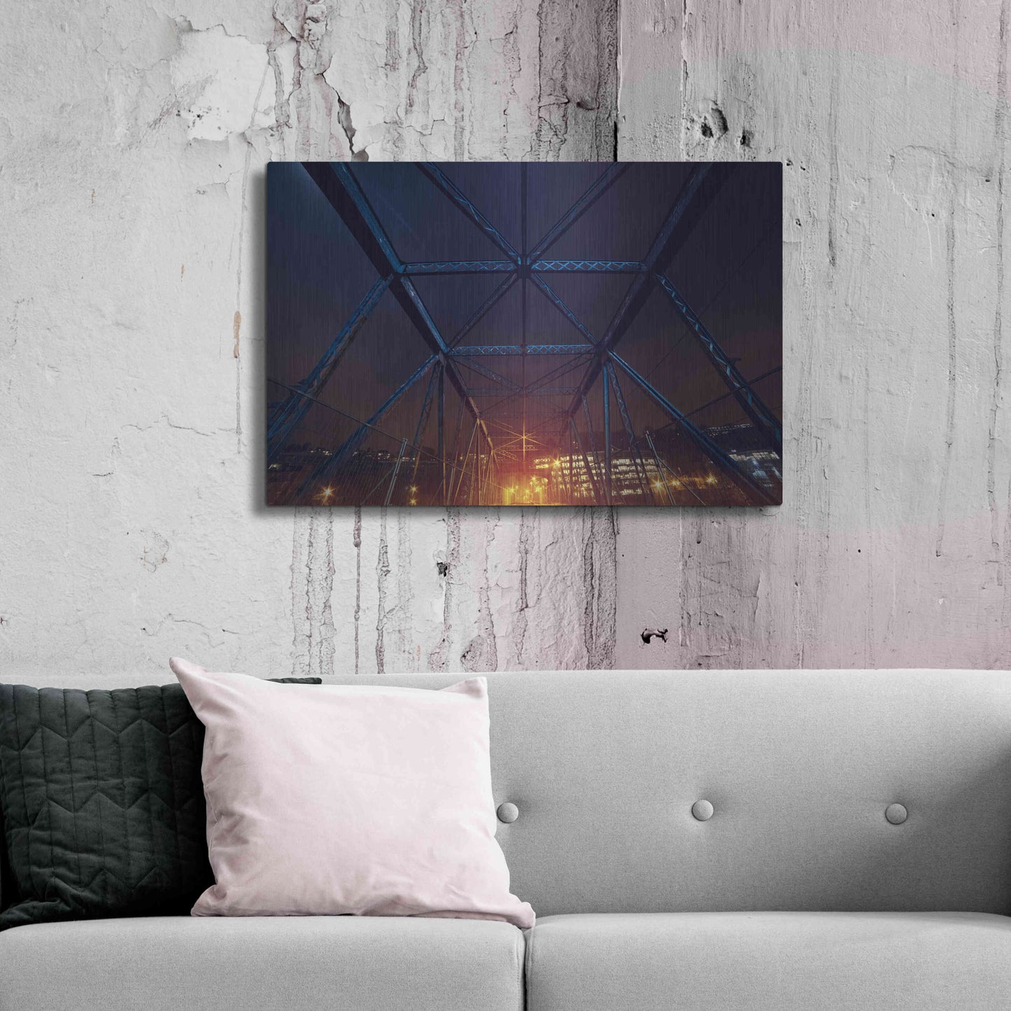 Luxe Metal Art 'Bronx' by Sebastien Lory, Metal Wall Art,36x24