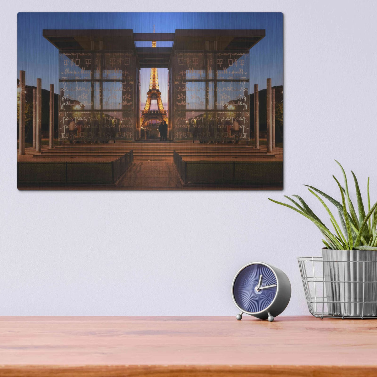 'Dupli Eiffel' by Sebastien Lory – Metal Wall Art, 16x12 room view