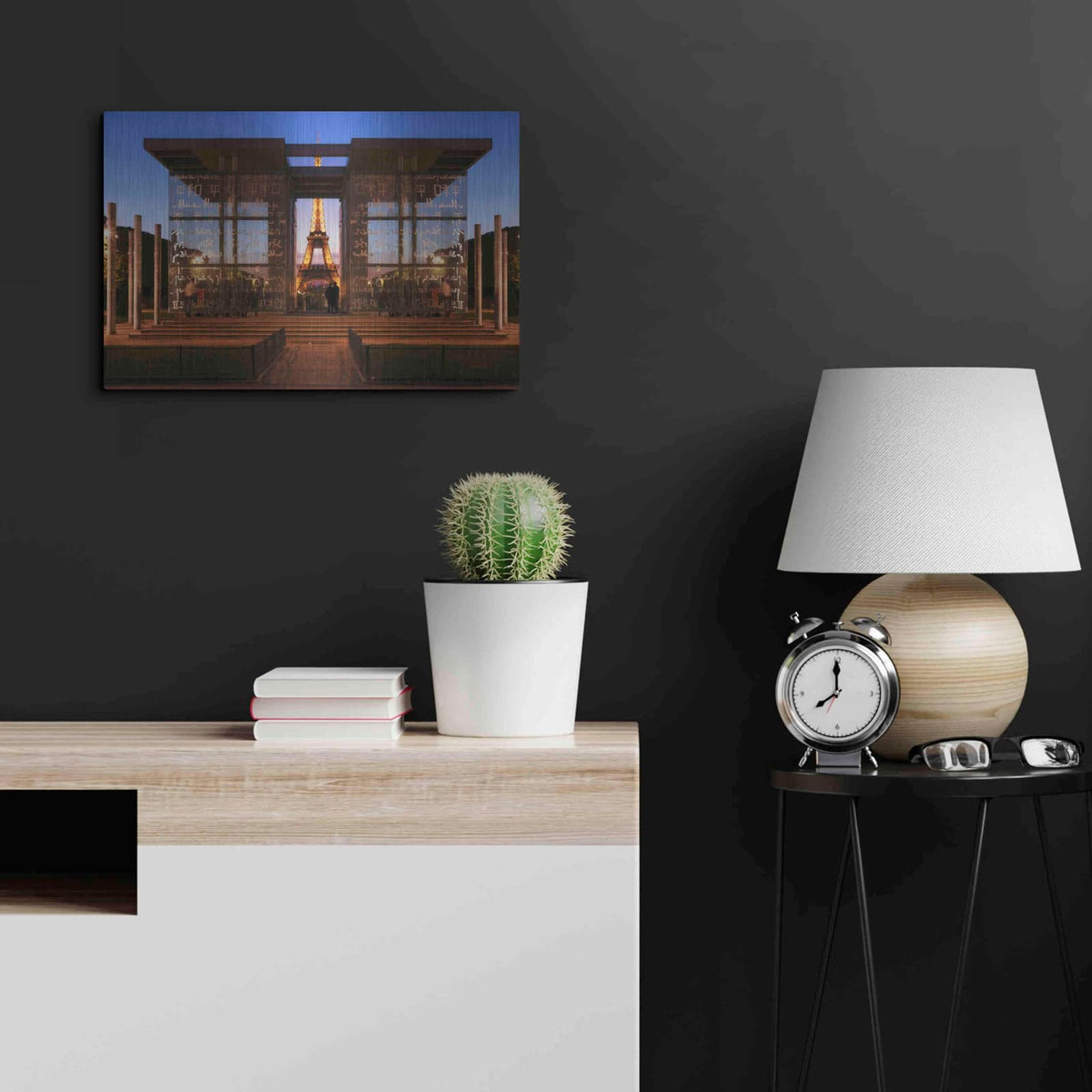 'Dupli Eiffel' by Sebastien Lory – Metal Wall Art, 24x16 room view
