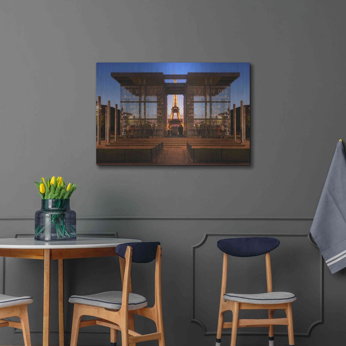 'Dupli Eiffel' by Sebastien Lory – Metal Wall Art, 36x24 room view