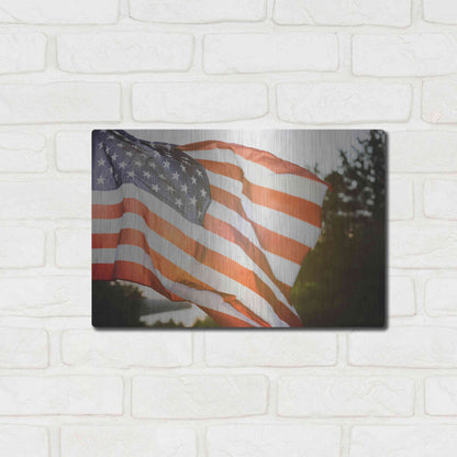 Luxe Metal Art 'God Bless America' by Epic Portfolio, Metal Wall Art,16x12
