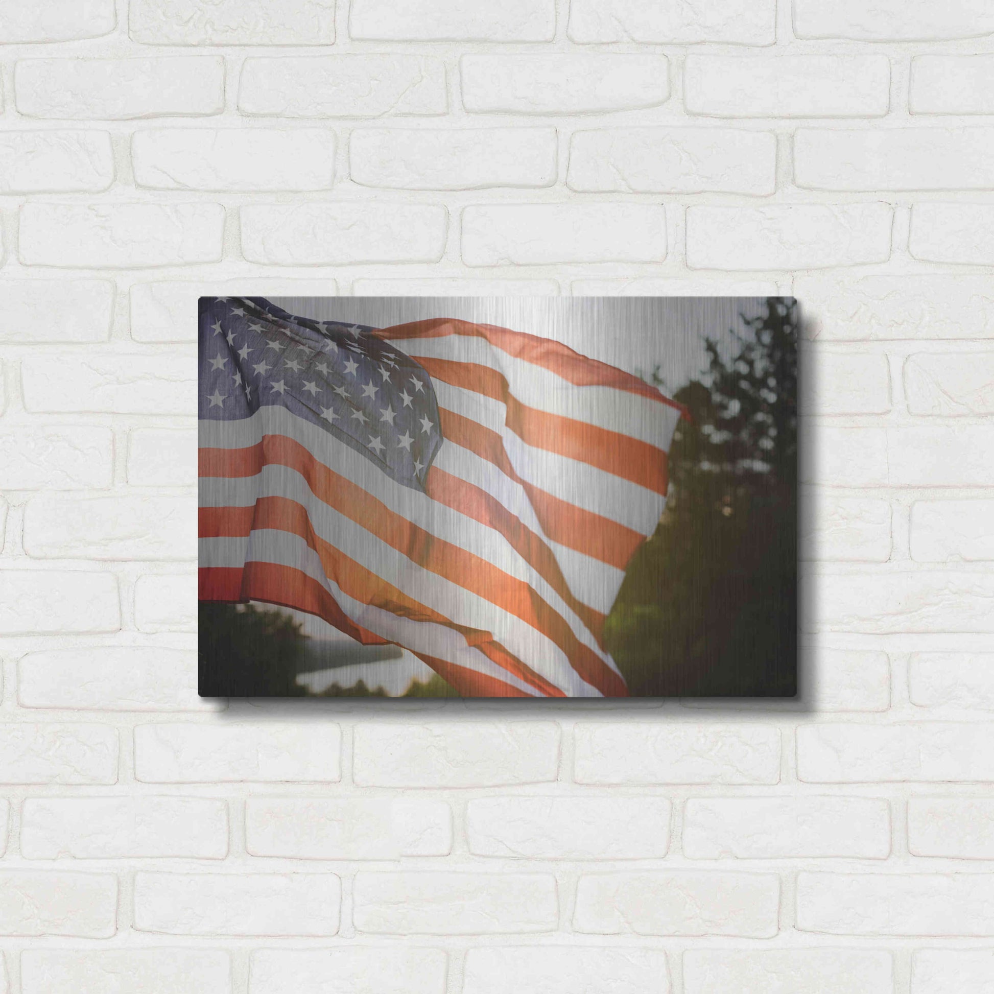 Luxe Metal Art 'God Bless America' by Epic Portfolio, Metal Wall Art,24x16