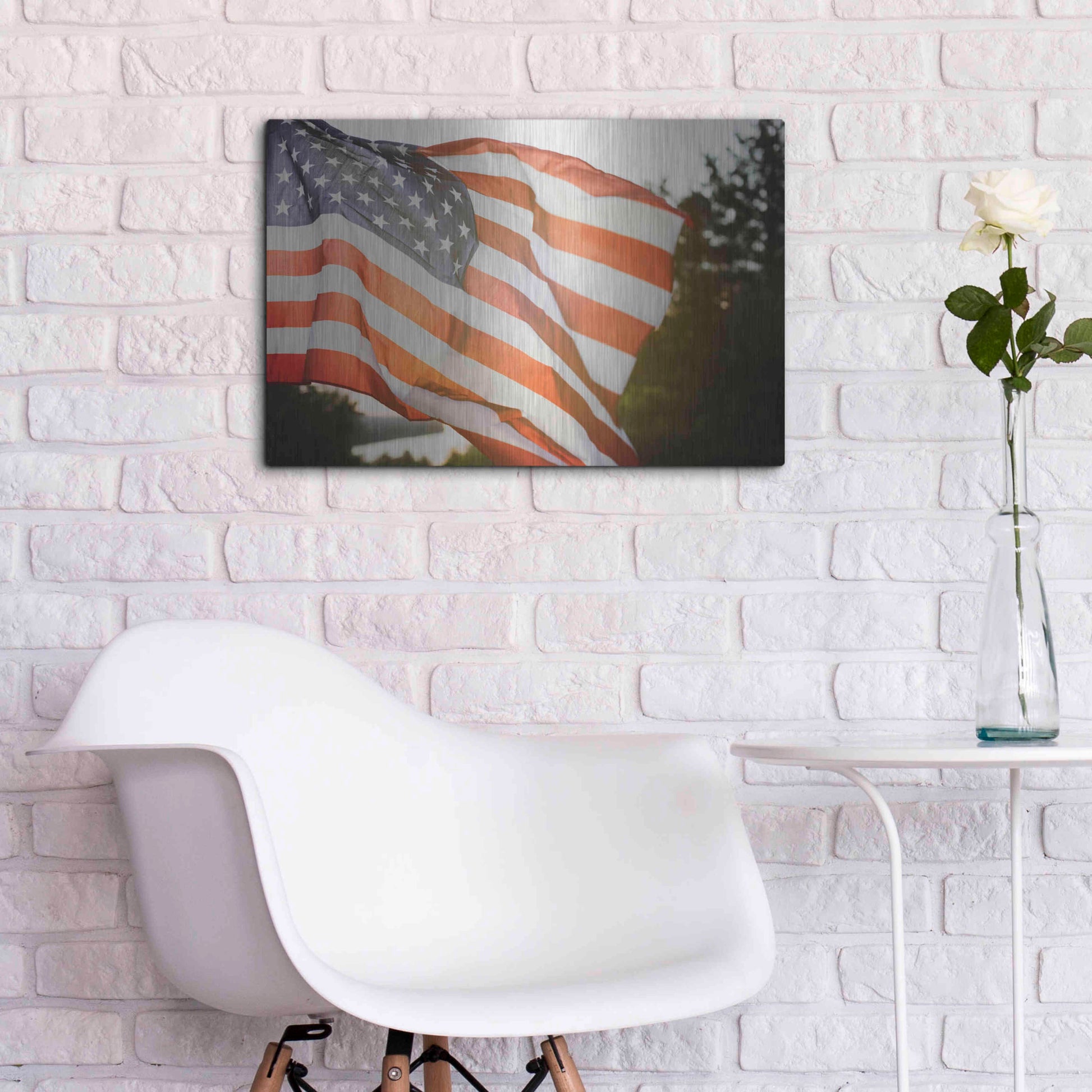 Luxe Metal Art 'God Bless America' by Epic Portfolio, Metal Wall Art,24x16