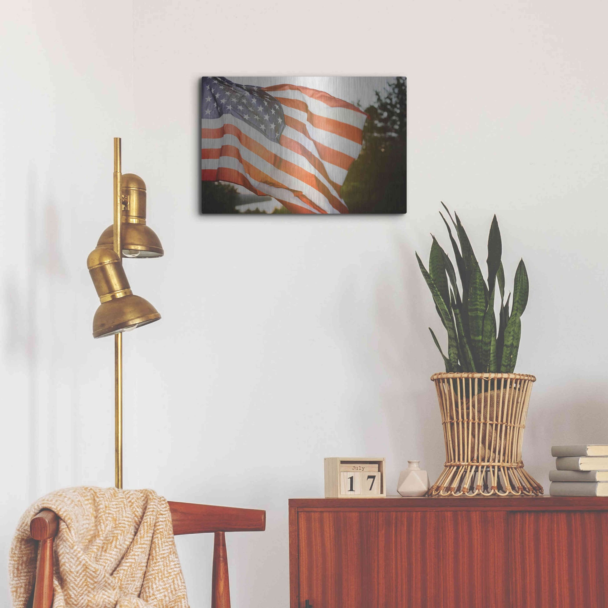 Luxe Metal Art 'God Bless America' by Epic Portfolio, Metal Wall Art,24x16