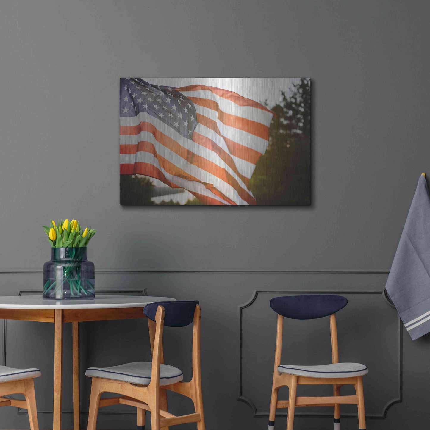 Luxe Metal Art 'God Bless America' by Epic Portfolio, Metal Wall Art,36x24