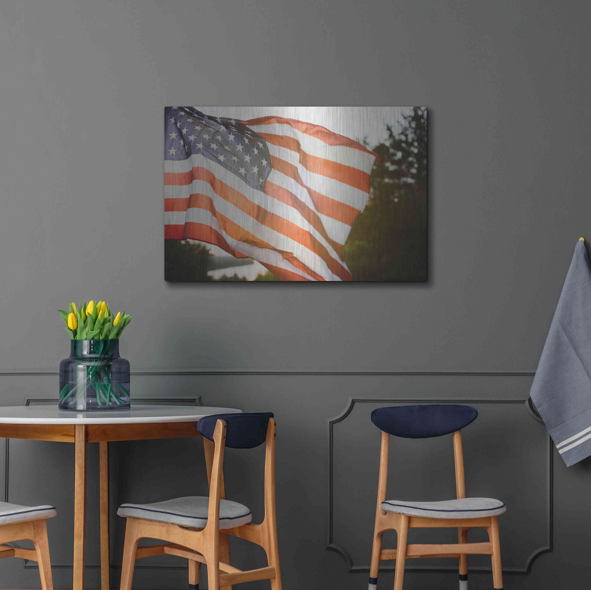 Luxe Metal Art 'God Bless America' by Epic Portfolio, Metal Wall Art,36x24