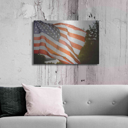 Luxe Metal Art 'God Bless America' by Epic Portfolio, Metal Wall Art,36x24