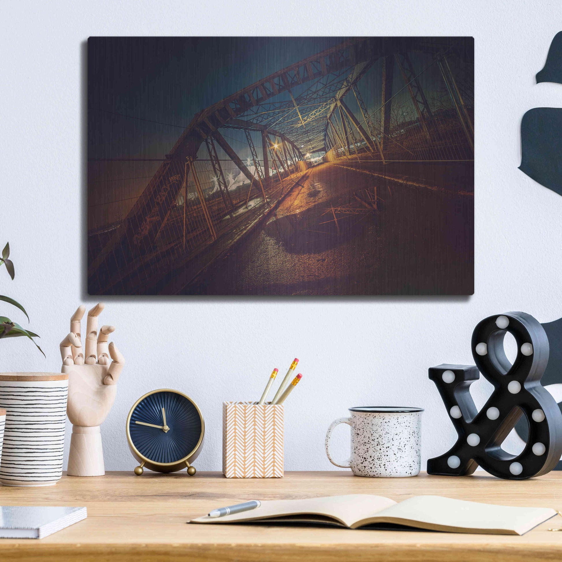 Luxe Metal Art 'Seguin' by Sebastien Lory, Metal Wall Art,16x12